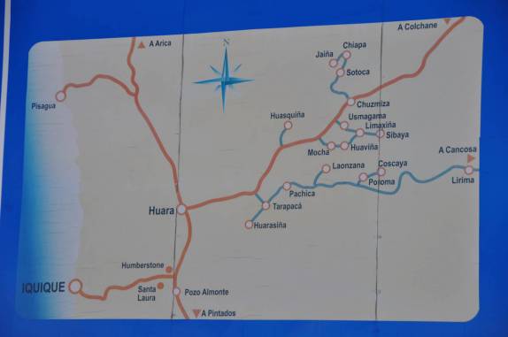 O mapa do nosso caminho da fronteira boliviana até Iquique - Chile